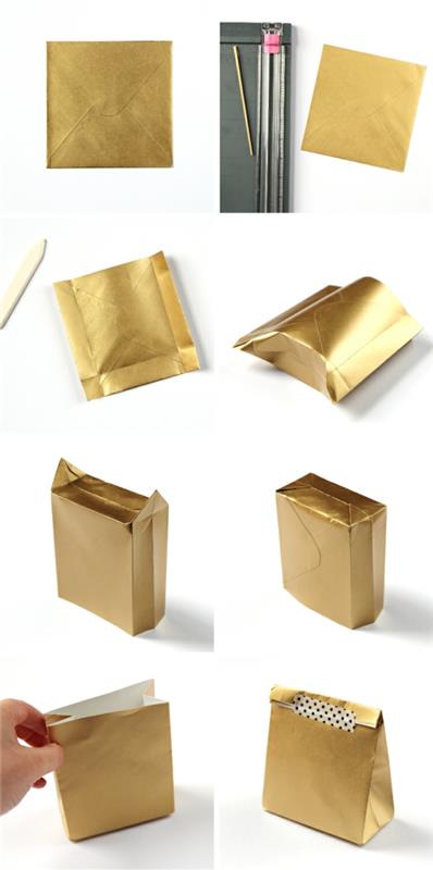 sac cadeau bricoler or papier artisanal