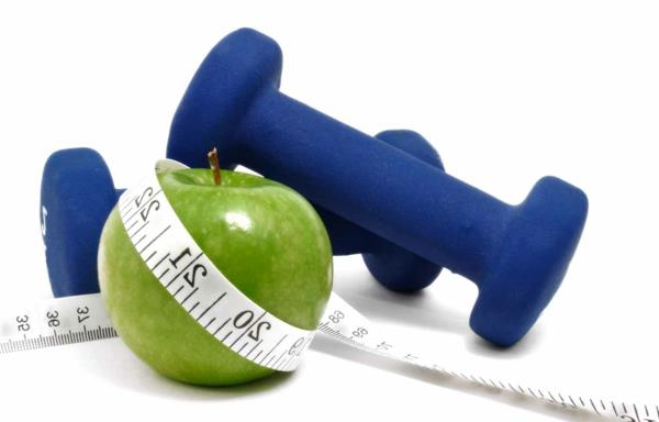 perte de poids plus saine haltères pomme
