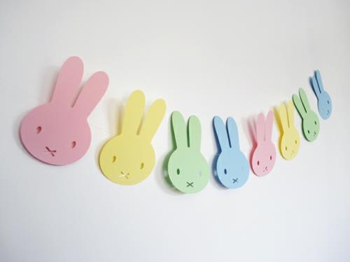 Guirlande de Pâques lapin fait maison coloré