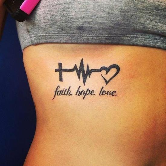foi amour espoir tatouage femmes côtes tatouage