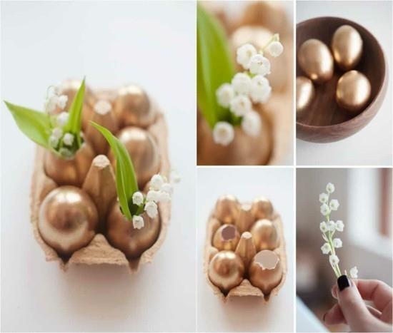 faire vous-même une décoration de table aux œufs d'or