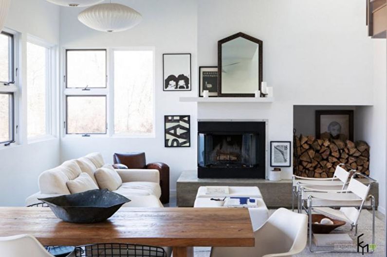 Skandinávský design obývacího pokoje - Vlastnosti