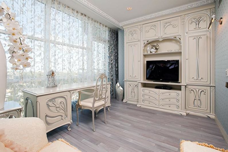 Design obývacího pokoje ve stylu Provence - povrchová úprava podlahy