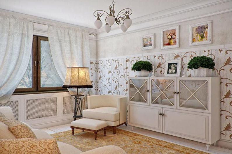 Design obývacího pokoje ve stylu Provence - Vlastnosti