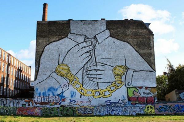 graffiti photos berlin allemagne figure enchaîné