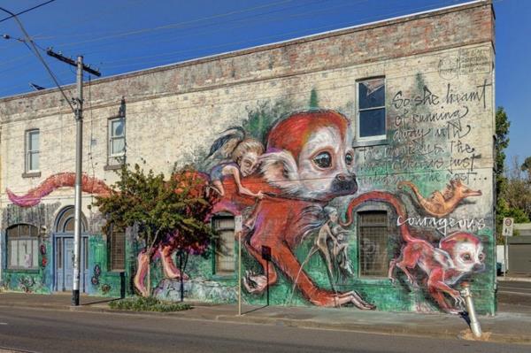 graffiti photos melbourne australie singe fille