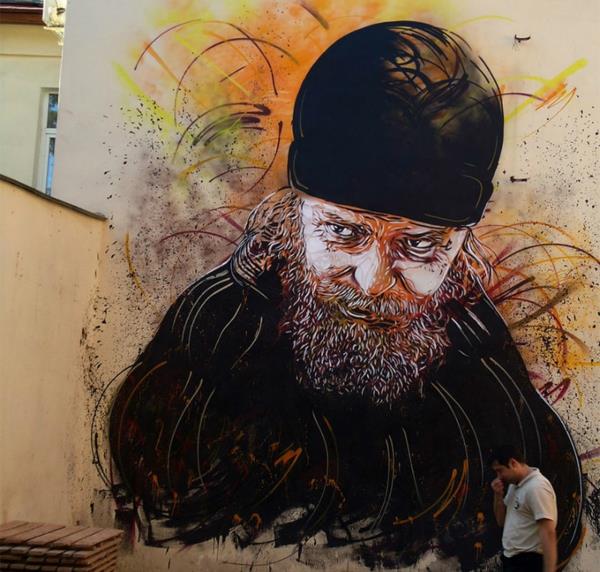 graffiti art moscou russie vieil homme