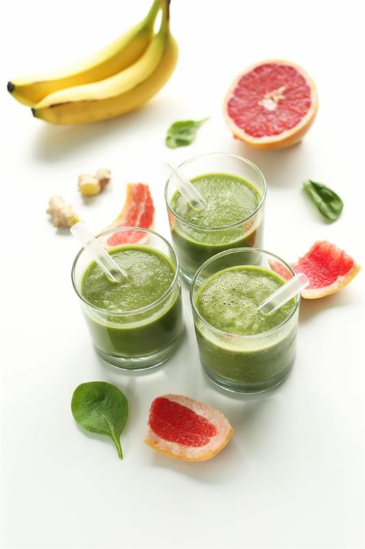 smoothie vert sain au pamplemousse