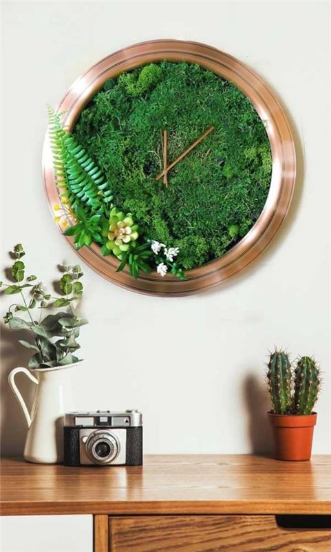 zielone rośliny - wspaniały zegar ścienny