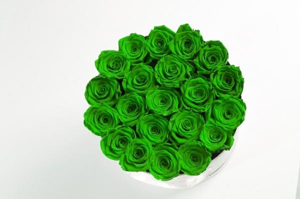 Idée cadeau de conserve de roses vertes