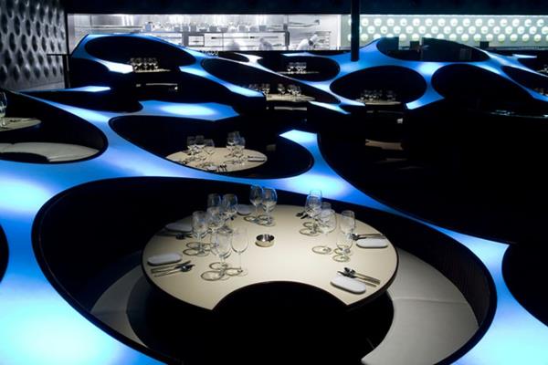 pomysły na projekt restauracji barowej blue frog lounge w Indiach