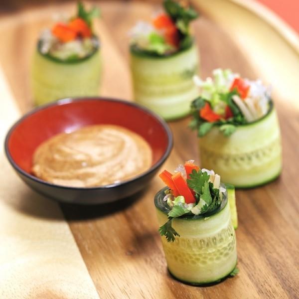 rouleaux de concombre recettes de finger food végétaliens