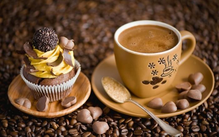 dzień dobry kawa kawa babeczki czekoladowe cukierki