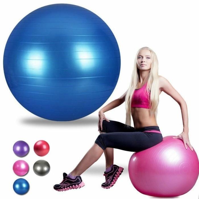 ballon d'exercice pilatesball yogaball rose bleu