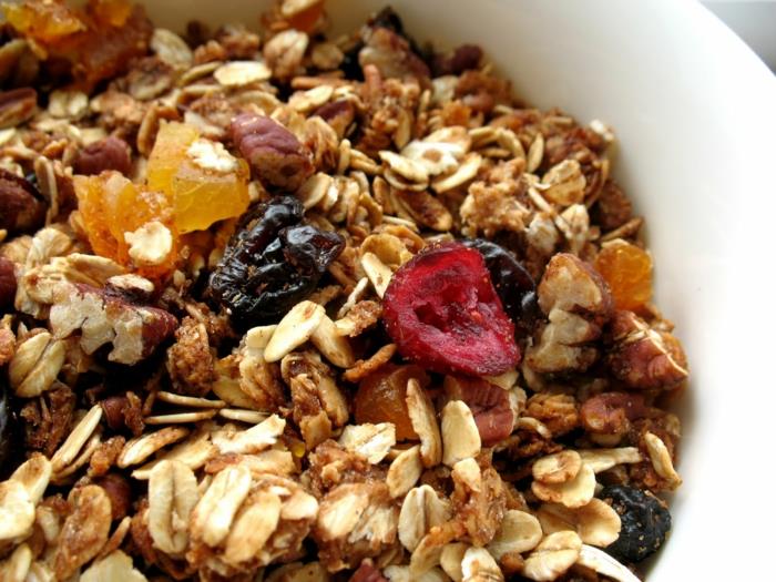 Idées de petit-déjeuner flocons d'avoine sucettes saines biscuits myrtilles fruits secs coupés au chia