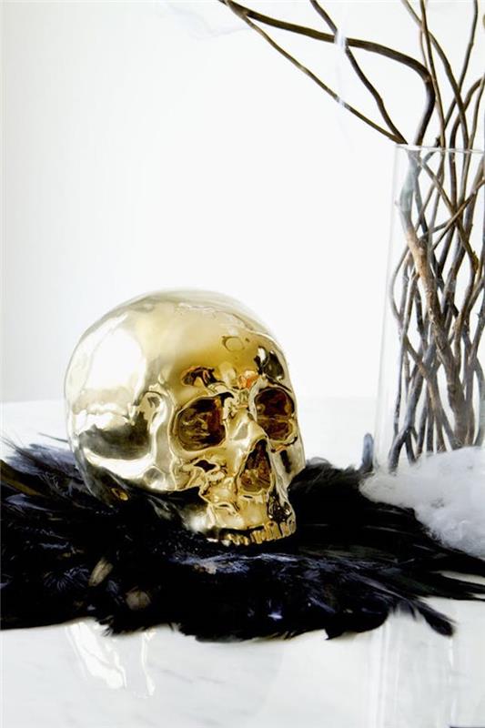 idées d'artisanat d'halloween crâne doré
