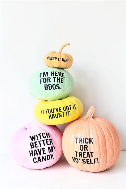 idées d'artisanat d'halloween citrouilles avec des polices