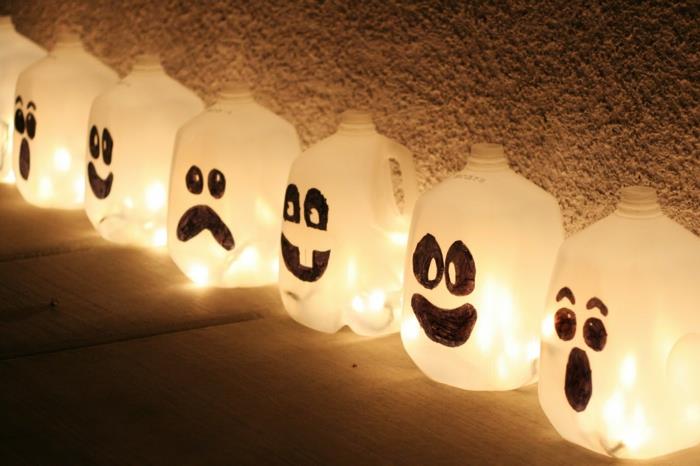 décoration d'halloween bricolage lanternes en plastique visages effrayants