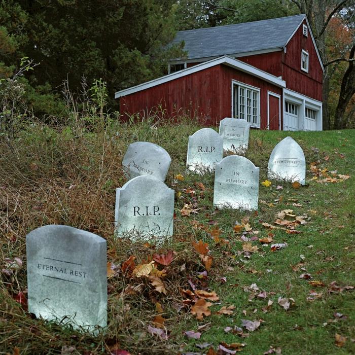 décoration d'halloween pierres tombales artificielles