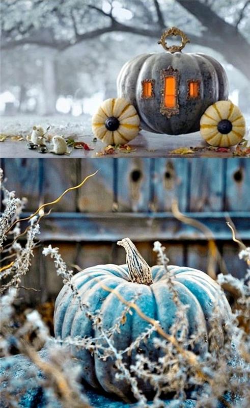 décoration halloween carrosse sois amusant citrouilles à l'extérieur
