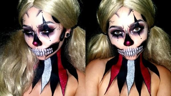 Halloweenowy makijaż klauna z bitą