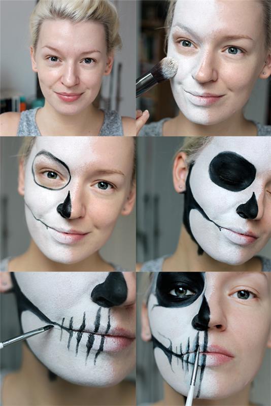 Halloweenowe instrukcje dotyczące makijażu twarzy