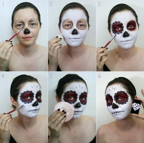 Instrukcje dotyczące makijażu twarzy na Halloween