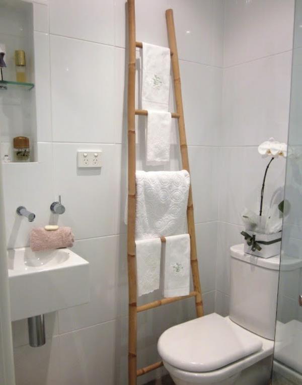 porte-serviettes en bambou meubles de salle de bain style asiatique