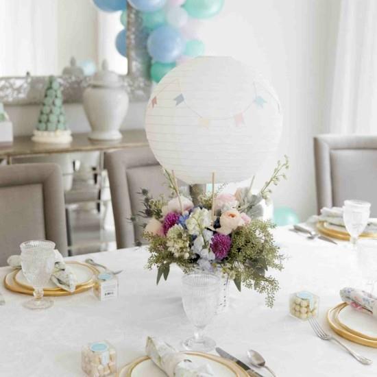 ładne dekoracje stołowe urodziny dzieci majsterkowanie balon na ogrzane powietrze