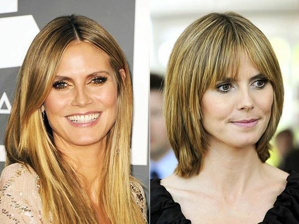heidi klum avec une coupe de page et des cheveux longs