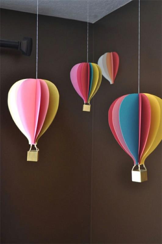 Zrób balony na ogrzane powietrze z kolorowego papieru
