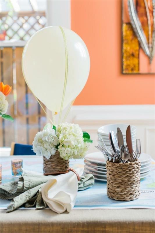 Balon na ogrzane powietrze majsterkować oryginalne dekoracje stołu