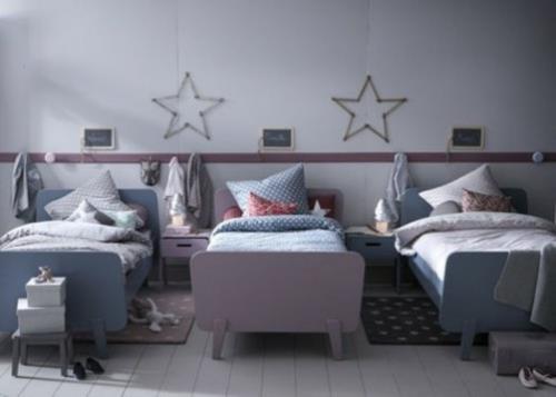 magnifique chambre d'enfant design trois enfants élégamment pratique