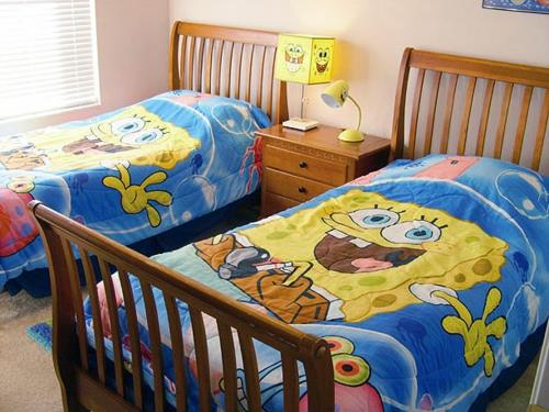 magnifique chambre d'enfants design deux enfants bob éponge