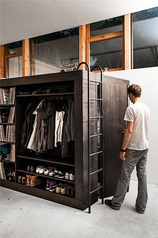 Łóżka na antresoli dla dorosłych Living cube designerskie meble szafka i łóżko