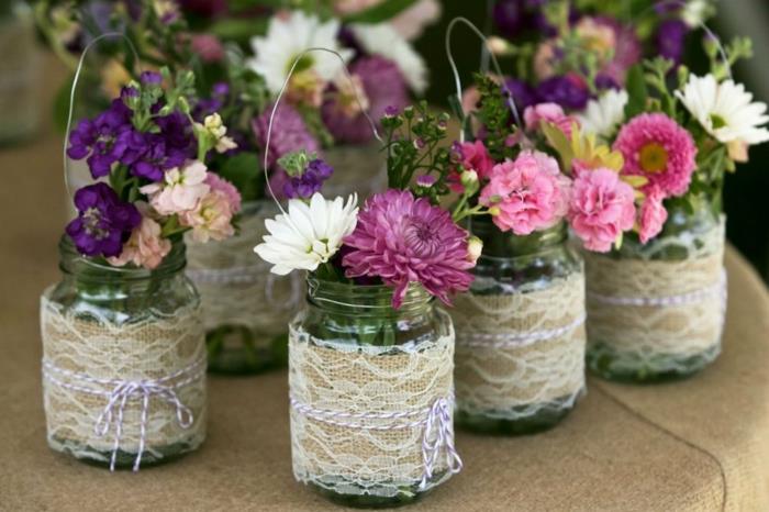 pomysły na ślub pomysły na recykling wazony zrób własną włóczkę koronkową letnie kwiaty