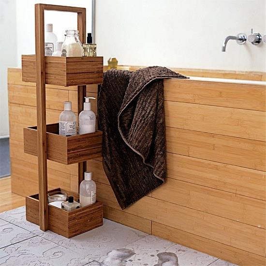 drewniane panele spa półki łazienkowe