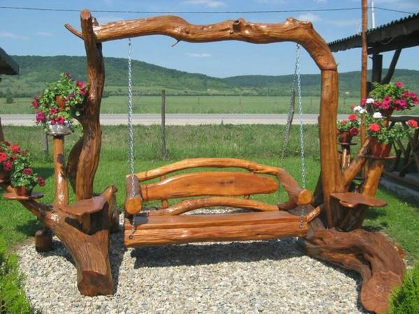 Zbuduj własną ławkę ogrodową z naturalnego drewna DIY huśtawka ogrodowa!