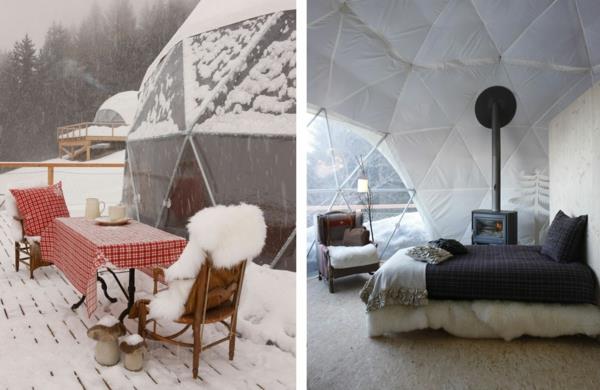 eco hotel igloo alpes chambre balcon