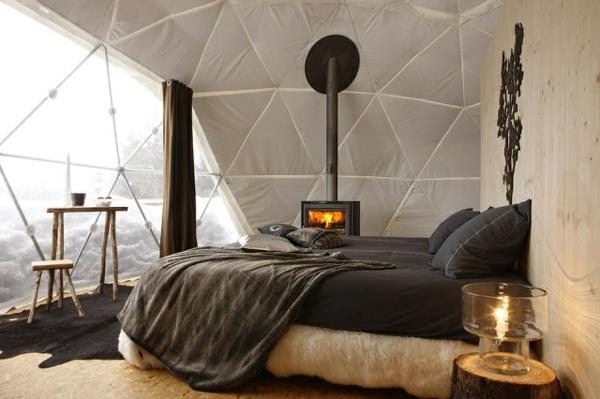eco hotel igloo alpes chambre cheminée
