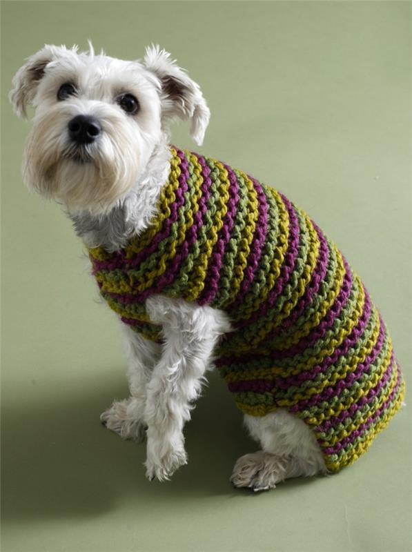 Sweter z dzianiny dla psa ręcznie robiony