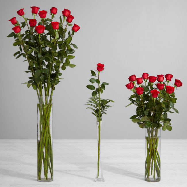 يُنصح منظمو الزهور باختيار مزهرية تتراوح مساحتها بين 40 و 60٪ من طول الباقة.