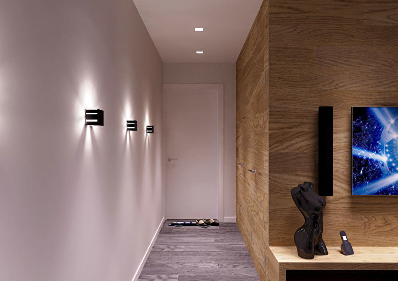 Дизайн на малък коридор в модерен стил