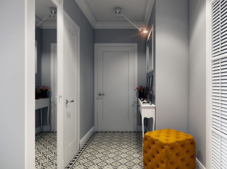 Интериорен дизайн на малък коридор