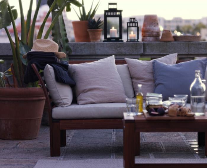 meubles de jardin ikea série de modules de canapé d'extérieur äpplarö