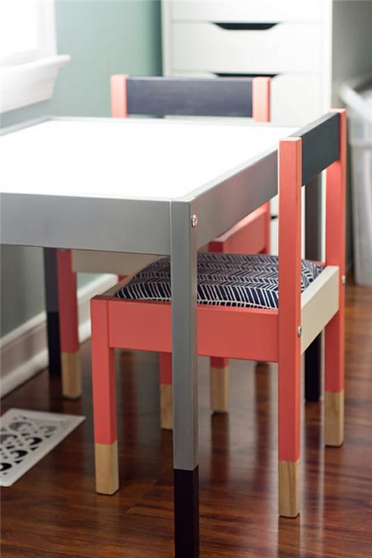 table d'appoint ikea idées d'ameublement idées de bricolage peinture colorée table chaises