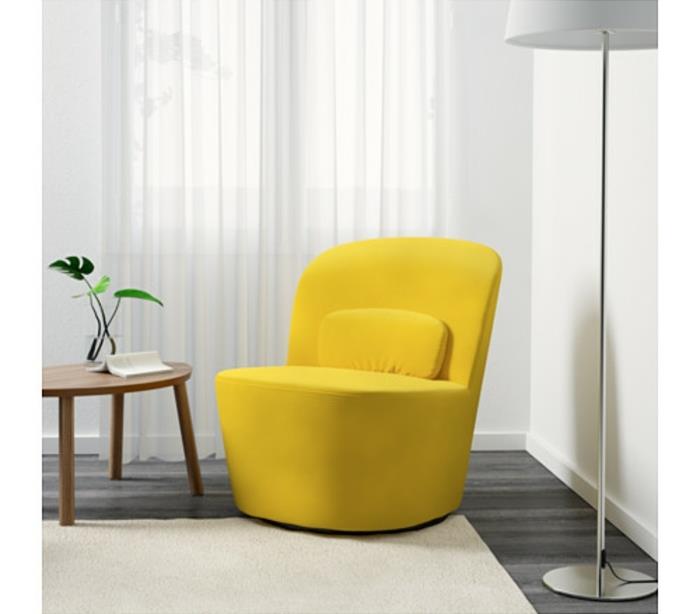 ikea krzesło obrotowe cytrynowożółte krzesło obrotowe sandbacka żółty sztokholm