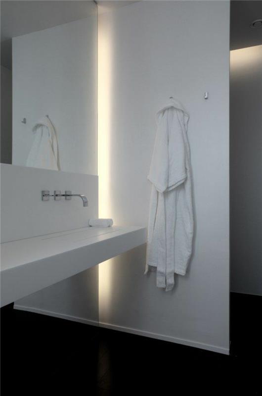 oświetlenie pośrednie pomysły na projekt łazienki ściennej