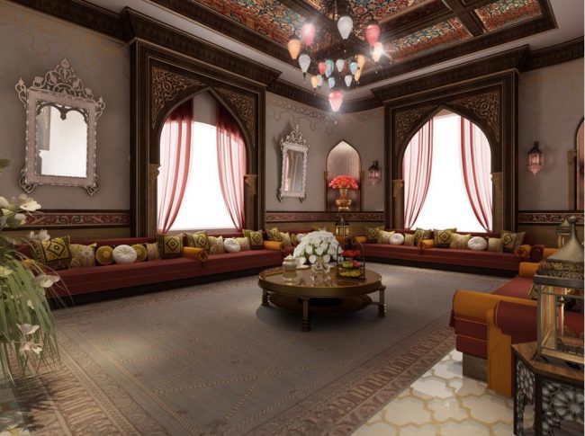 Interiéry maharadžů: polštáře jsou nepostradatelnou věcí v interiéru arabského stylu