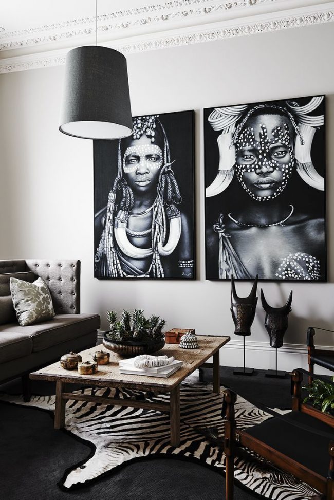 Африкански мотиви в декора на хола